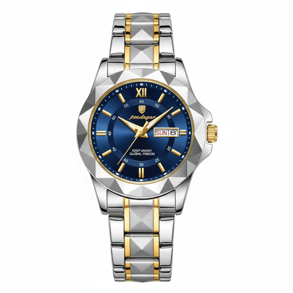 Reloj Poedagar Mujer Plateado con Fondo Azul Ref:MC21